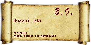 Bozzai Ida névjegykártya